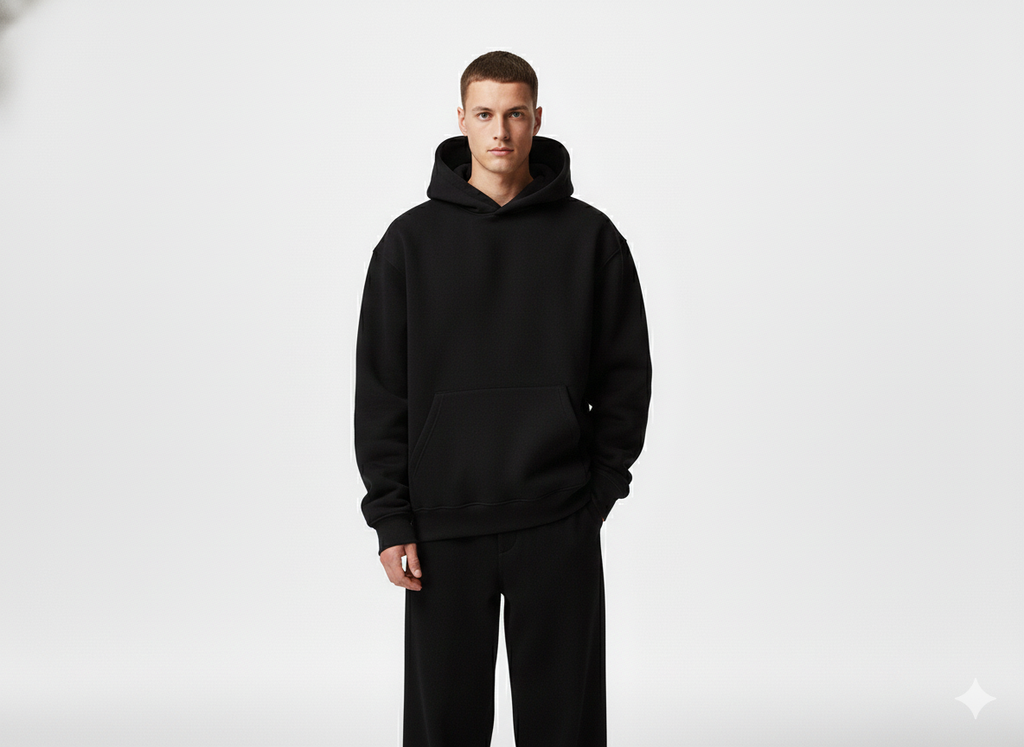 The Core Black Minimalist Hoodie