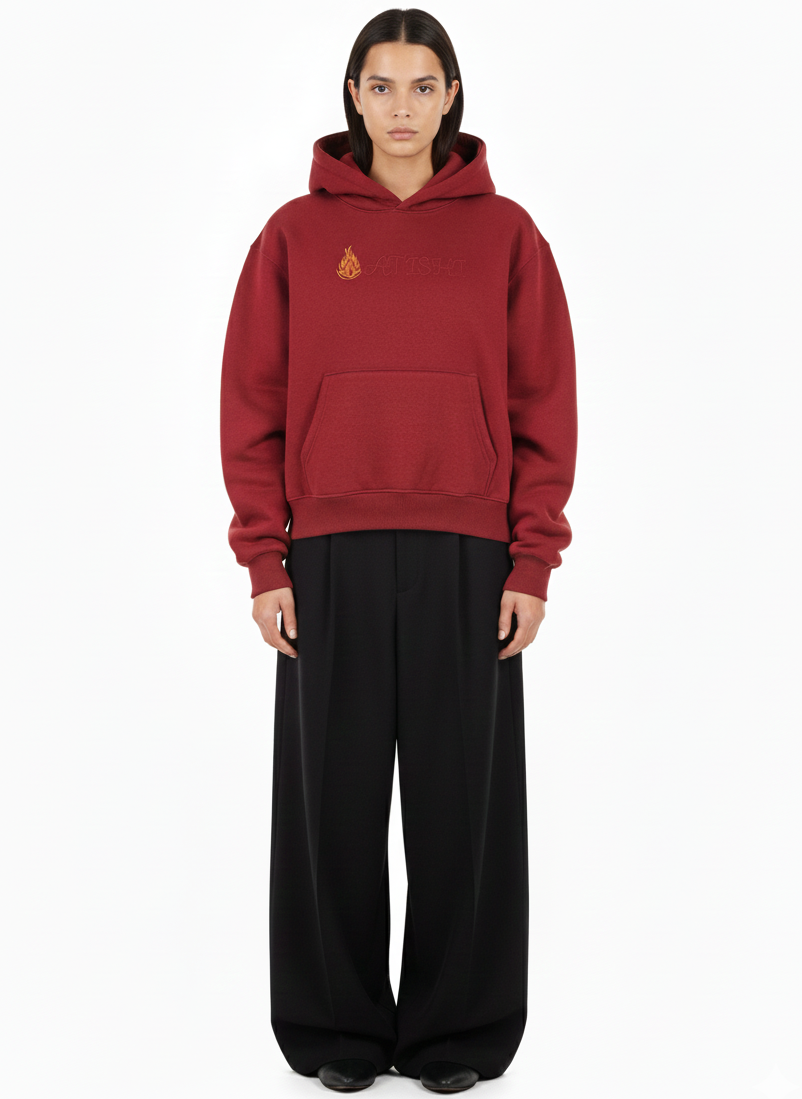 Premium Burgundy with Flame Embroidery