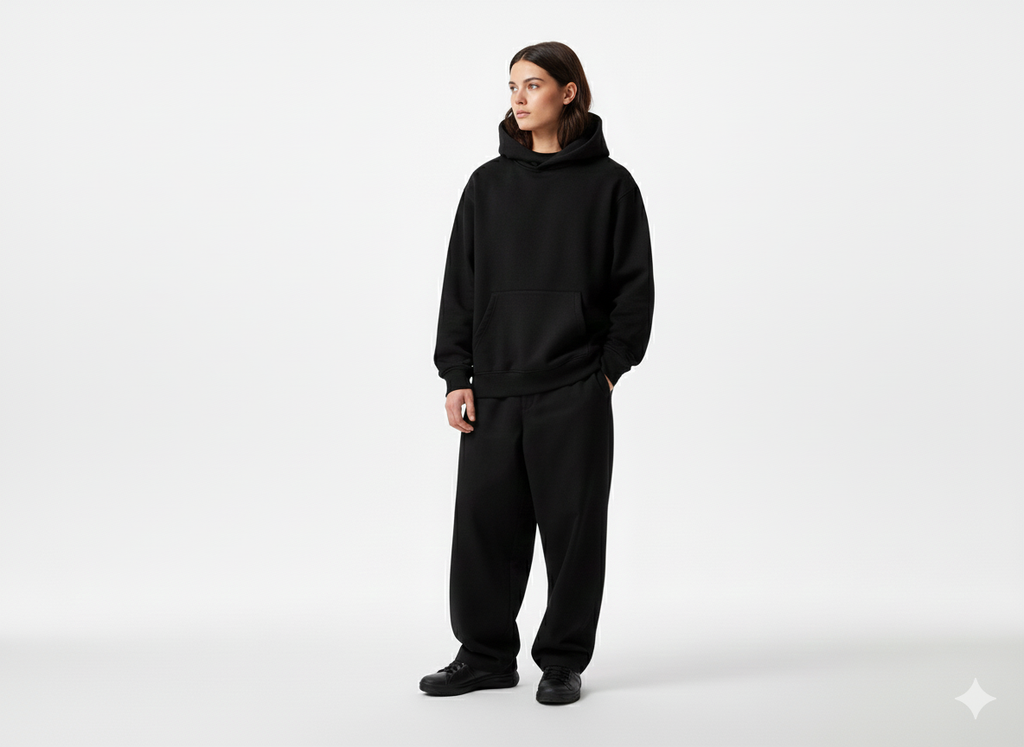 The Core Black Minimalist Hoodie