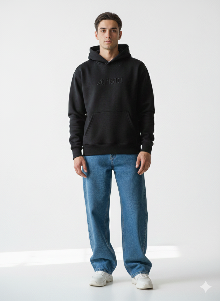 Monochrome "ATISHI" Embroidered Hoodie