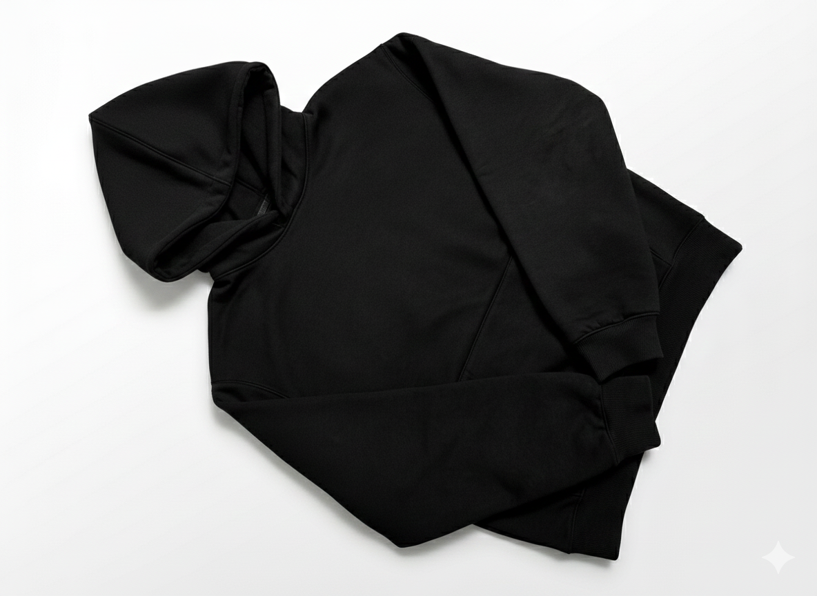 The Core Black Minimalist Hoodie