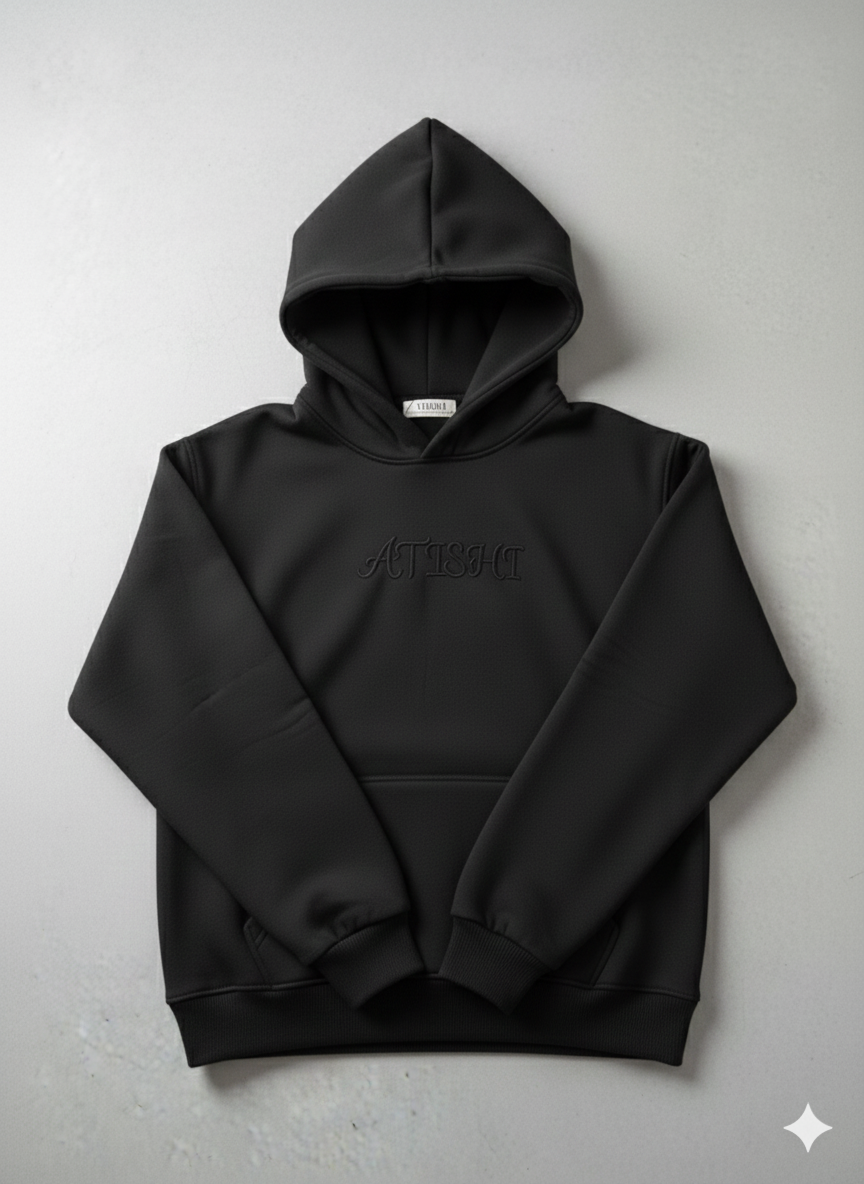 Monochrome "ATISHI" Embroidered Hoodie