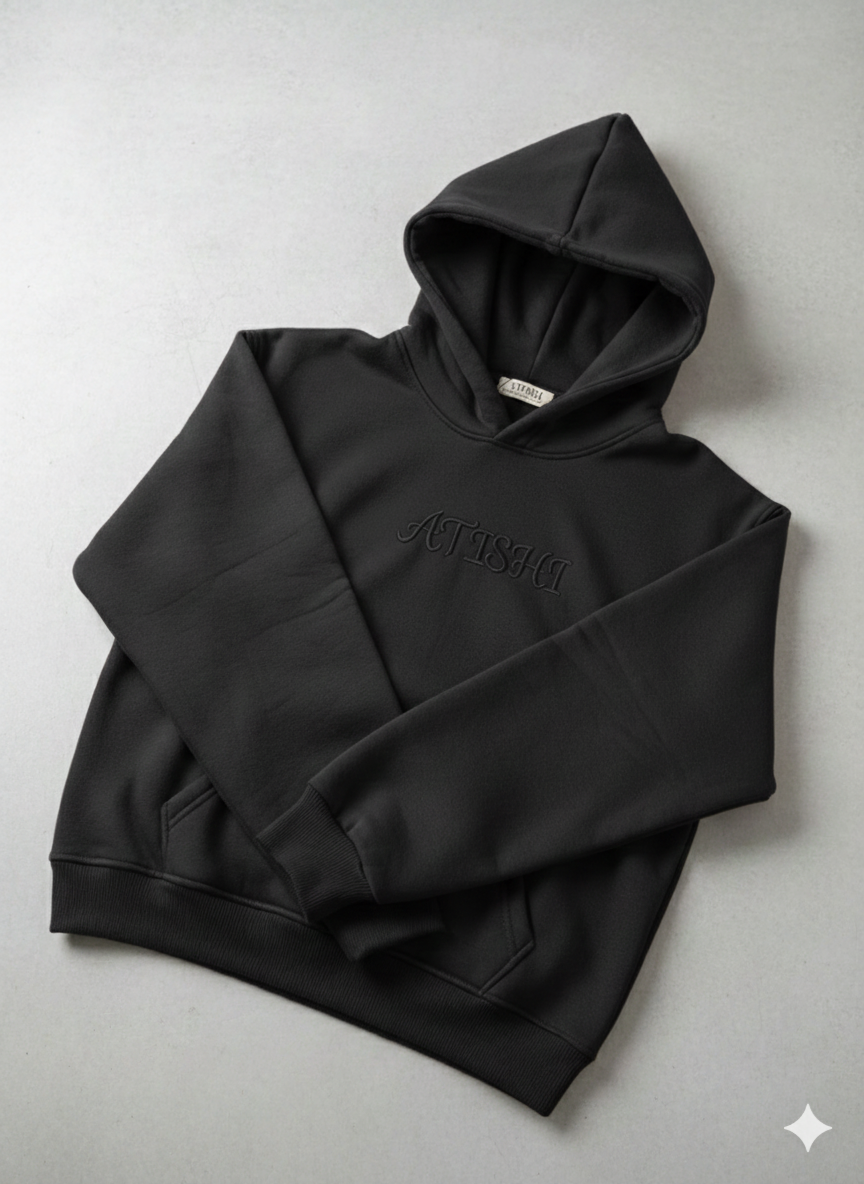 Monochrome "ATISHI" Embroidered Hoodie