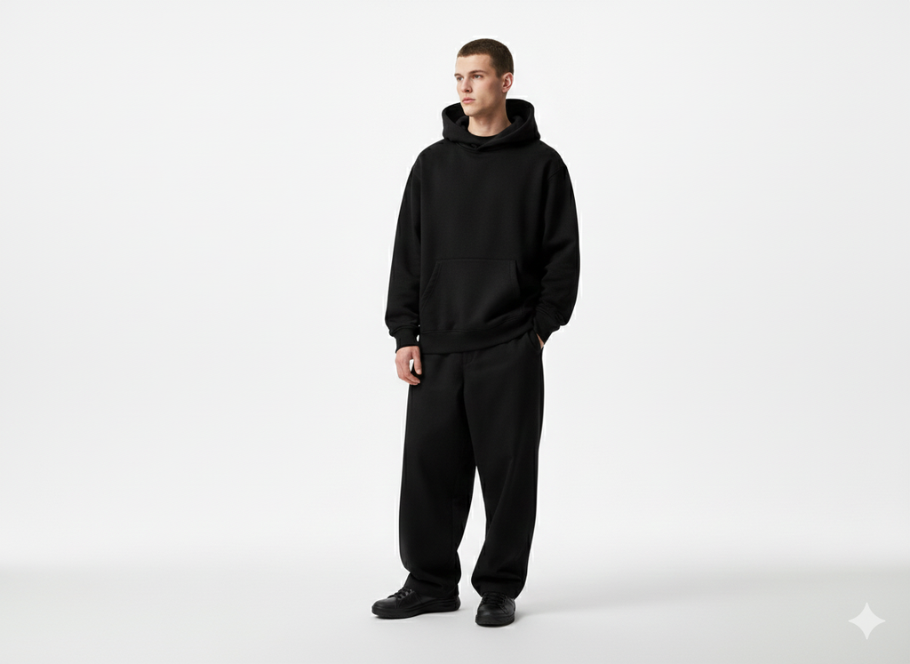 The Core Black Minimalist Hoodie