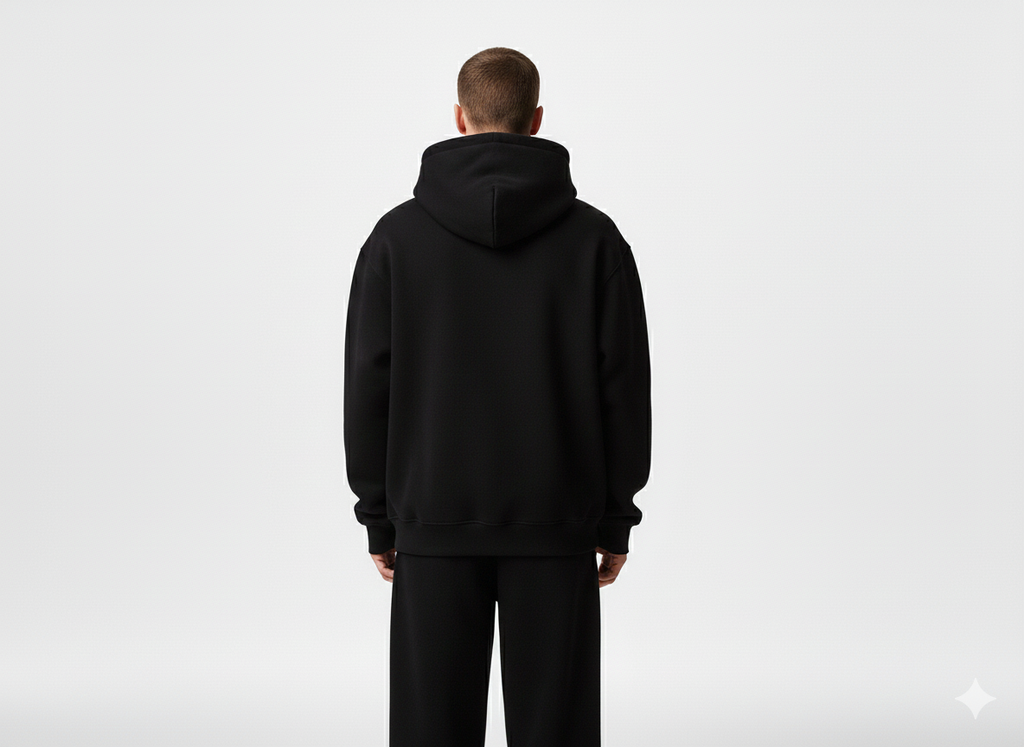 The Core Black Minimalist Hoodie