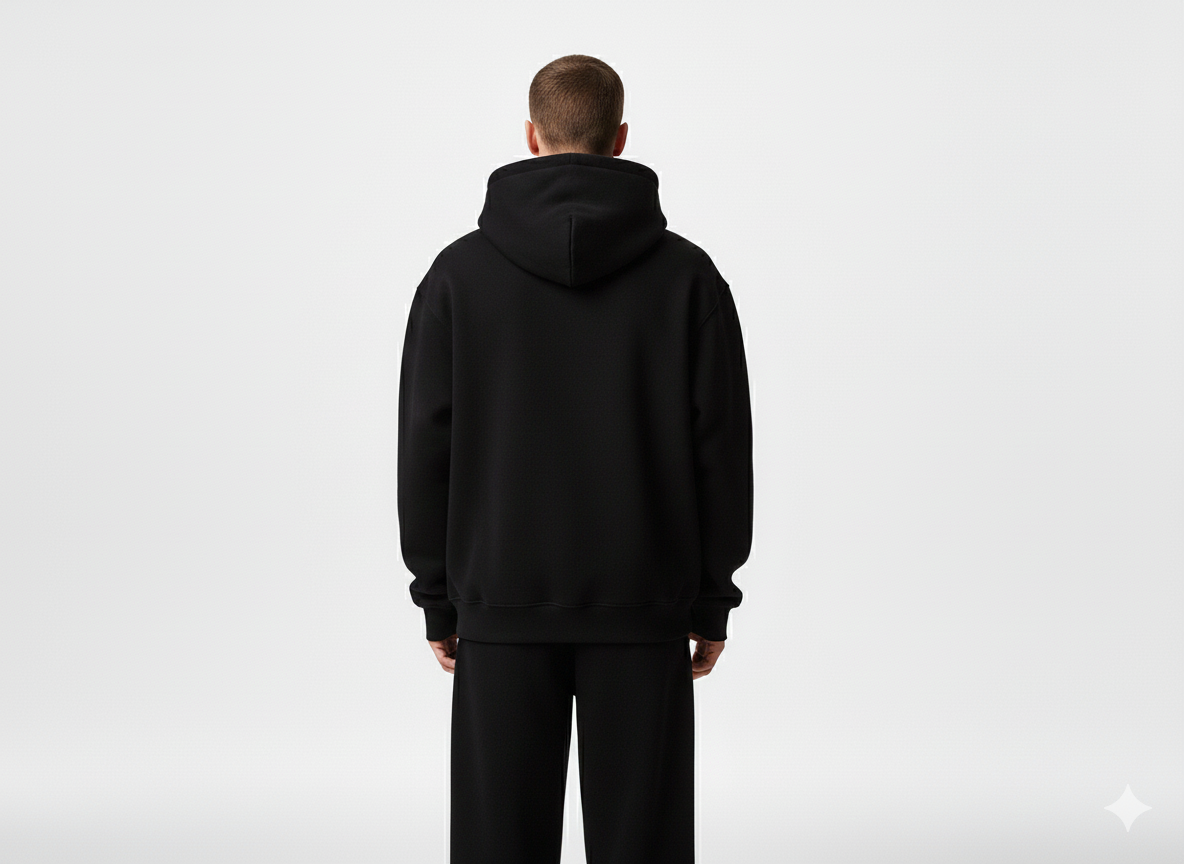 The Core Black Minimalist Hoodie