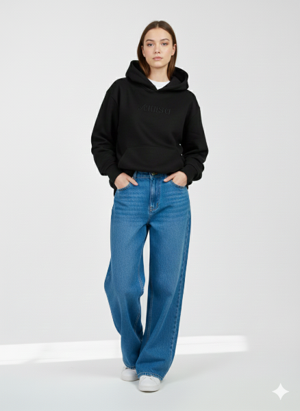 Monochrome "ATISHI" Embroidered Hoodie